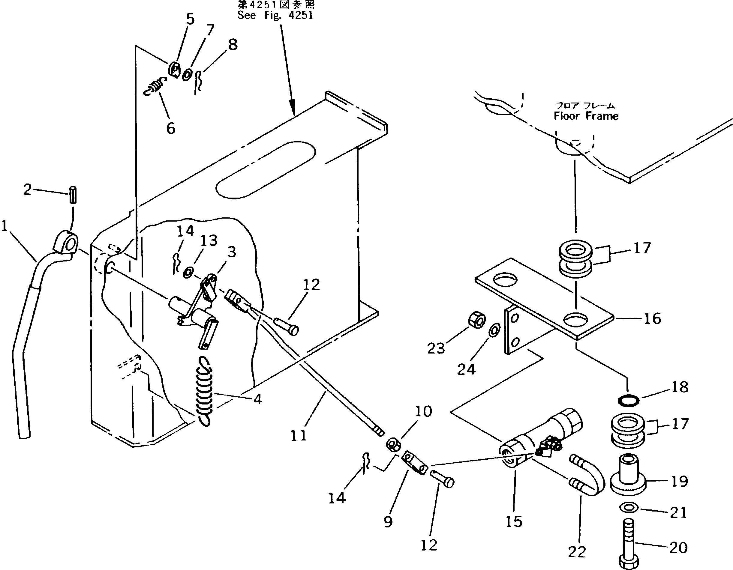 Komatsu parts book diagram for PC300LC-5K S/N K20001-UP: SAFETY LOCK LEVER CONTROL LINKAGE (TBG SPEC.)