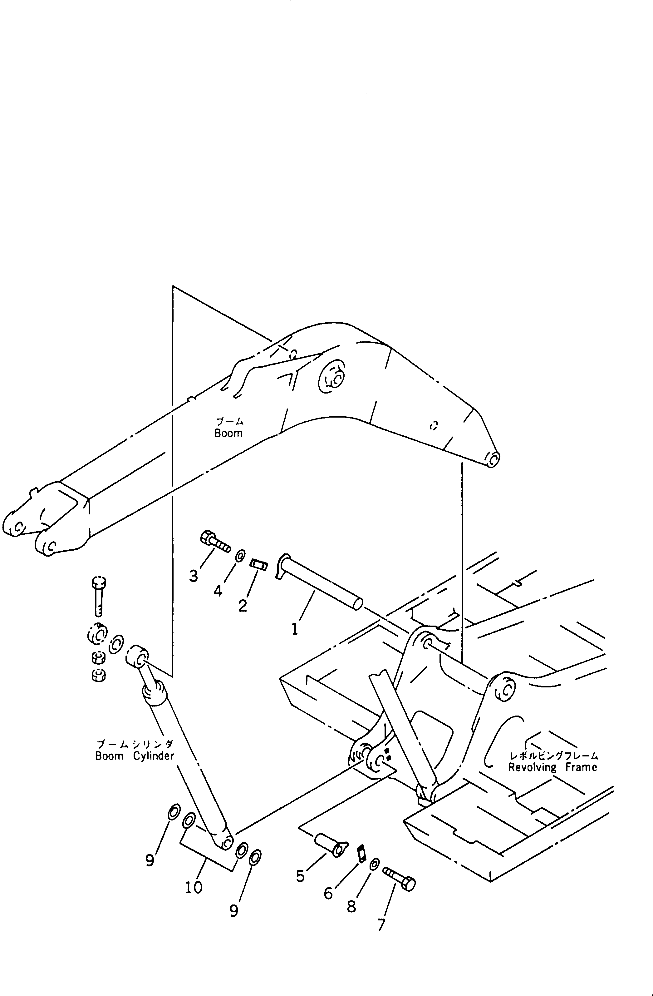 Komatsu parts book diagram for PC300LC-5K S/N K20001-UP: BOOM FOOT PIN