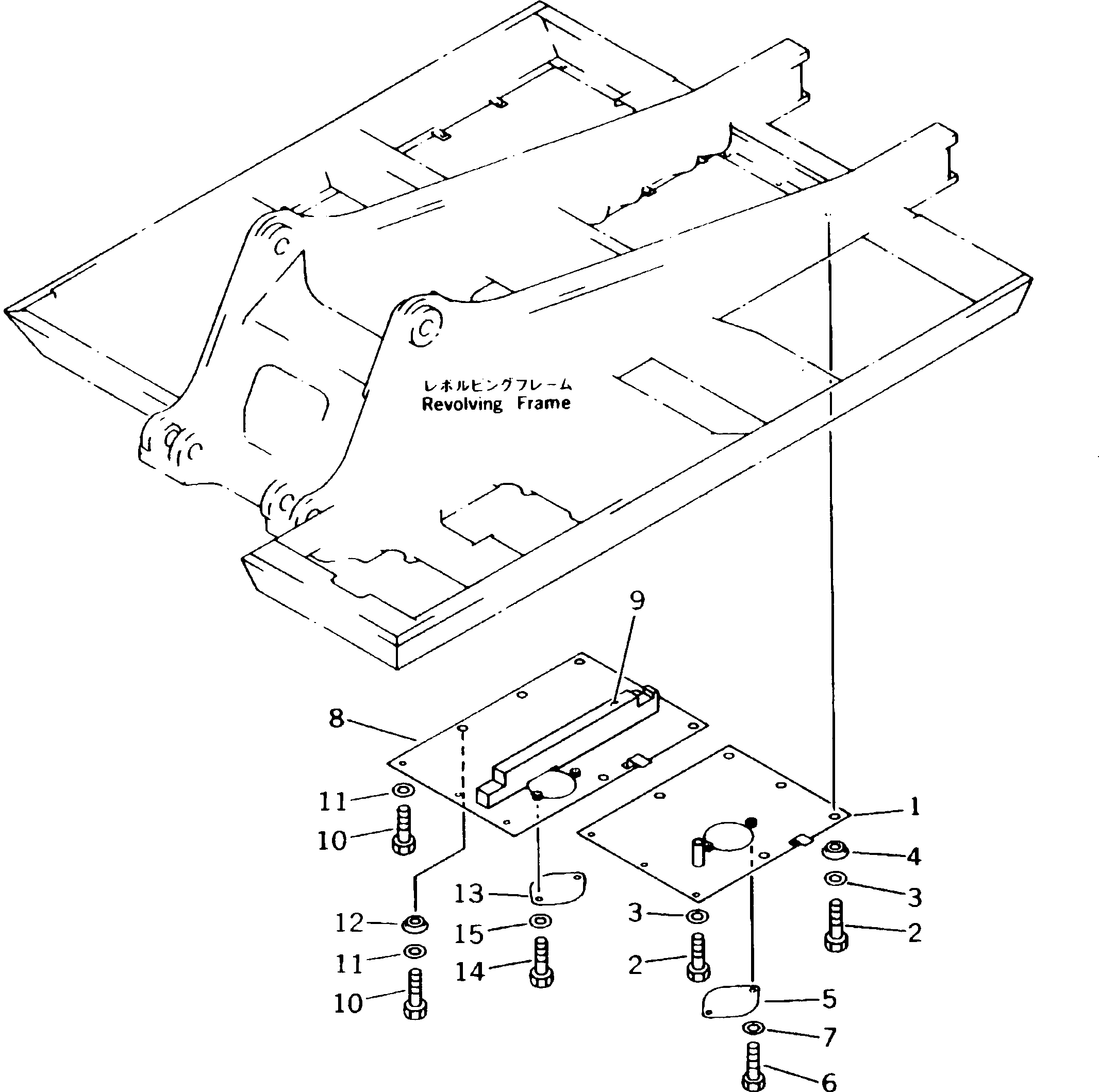 Komatsu parts book diagram for PC300LC-5K S/N K20001-UP: UNDER COVER (FOR MAIN FRAME AND FRAME R.H.)