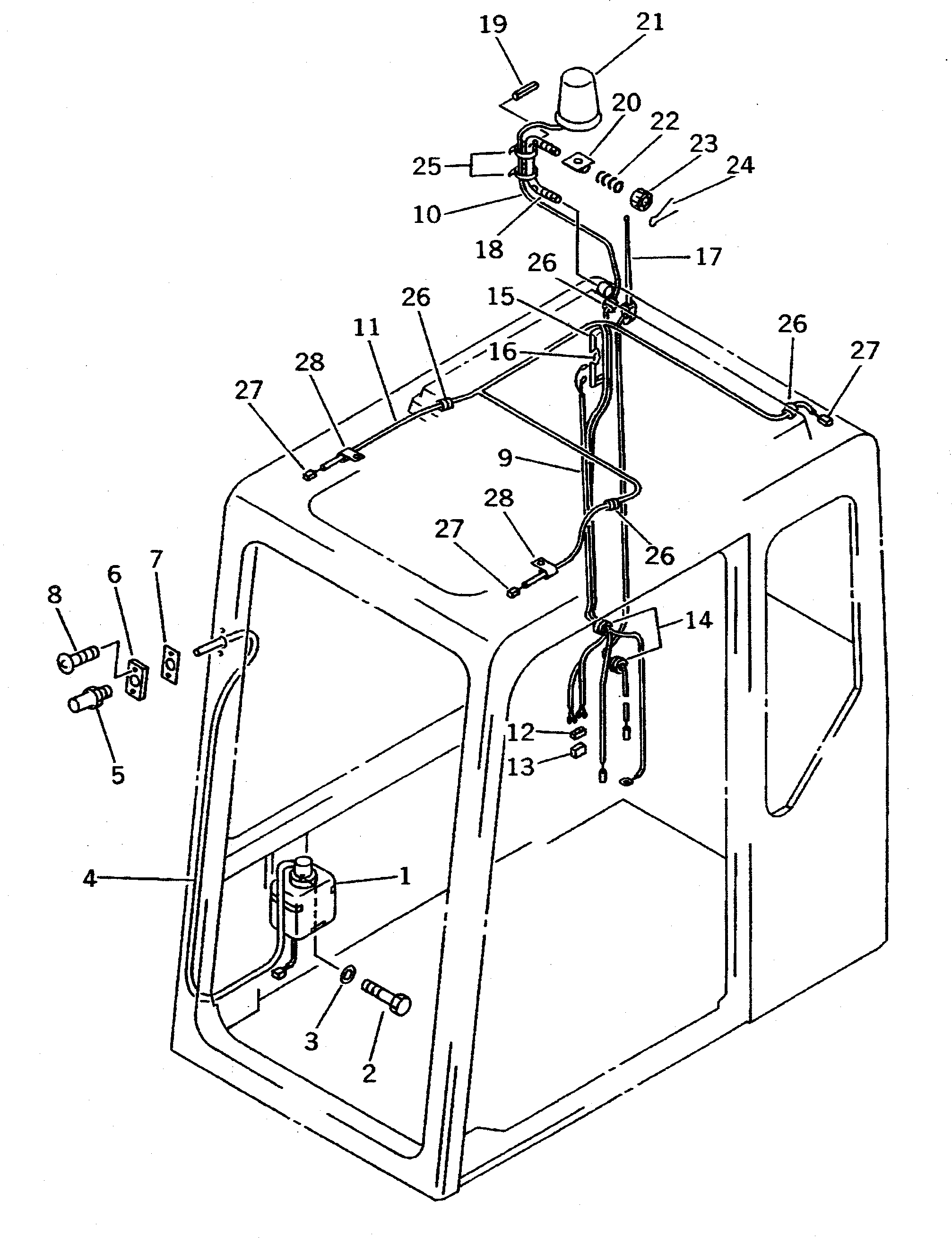 Komatsu parts book diagram for PC300LC-5K S/N K20001-UP: OPERATOR'S CAB (4/6) (WINDOW WASHER AND ELECTRICAL SYSTEM)       (SCANDINAVIAN SPEC.)(#K20001-.)