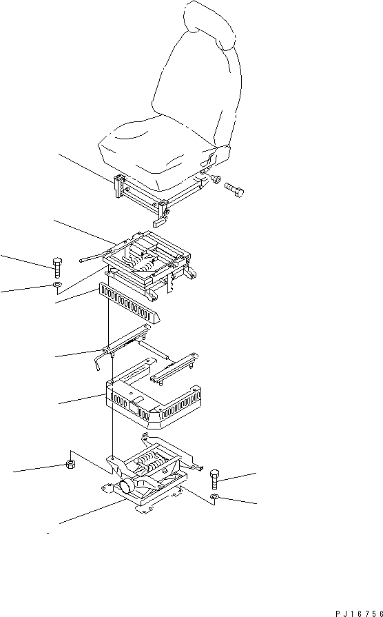 Komatsu parts book diagram for PC300LC-5K S/N K20001-UP: OPERATOR'S SEAT STAND (FOR MULTI ADJUSTABLE SEAT)