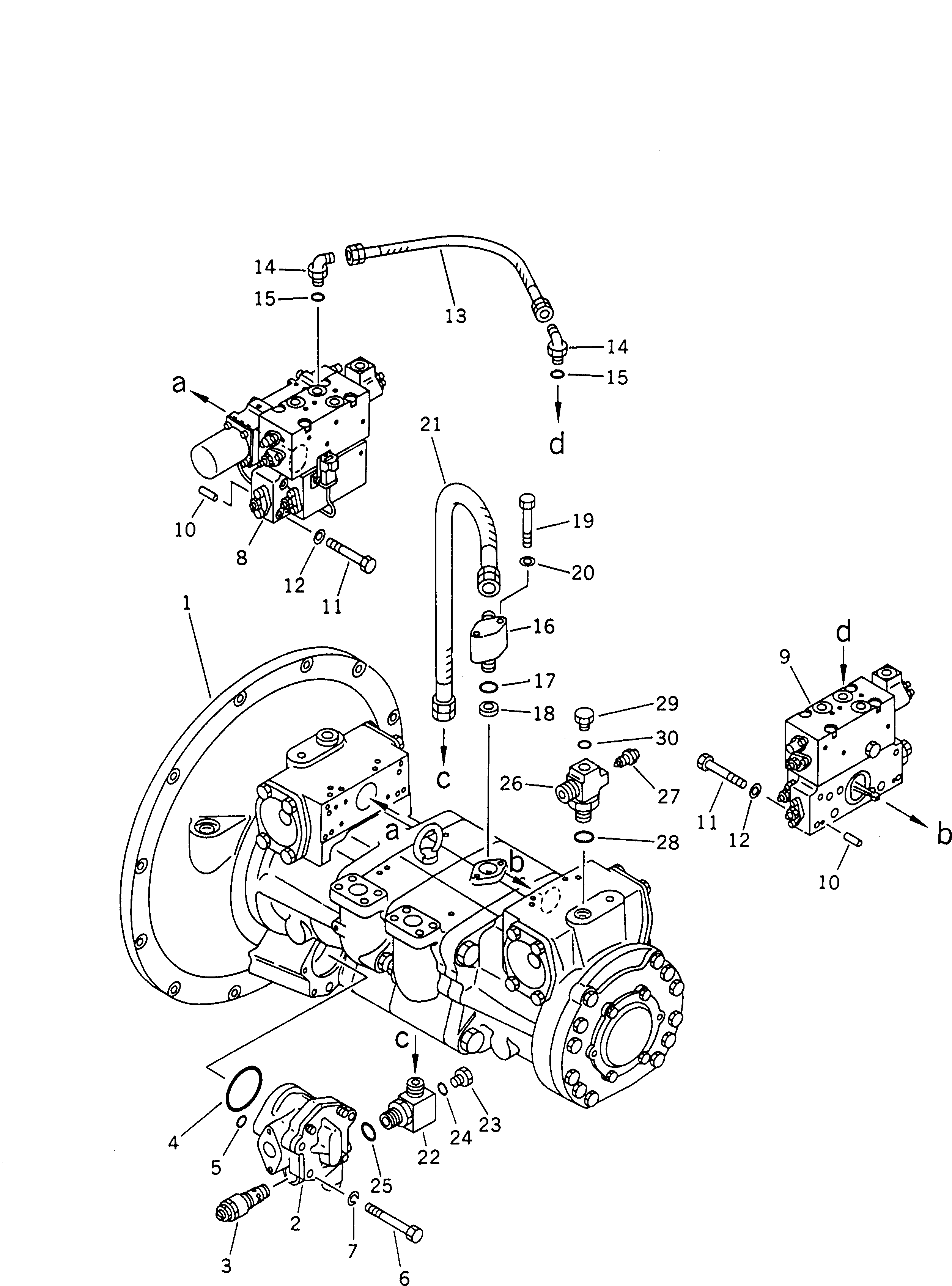 Komatsu parts book diagram for PC300LC-5K S/N K20001-UP: HYDRAULIC PUMP (1/16) (UNIT)