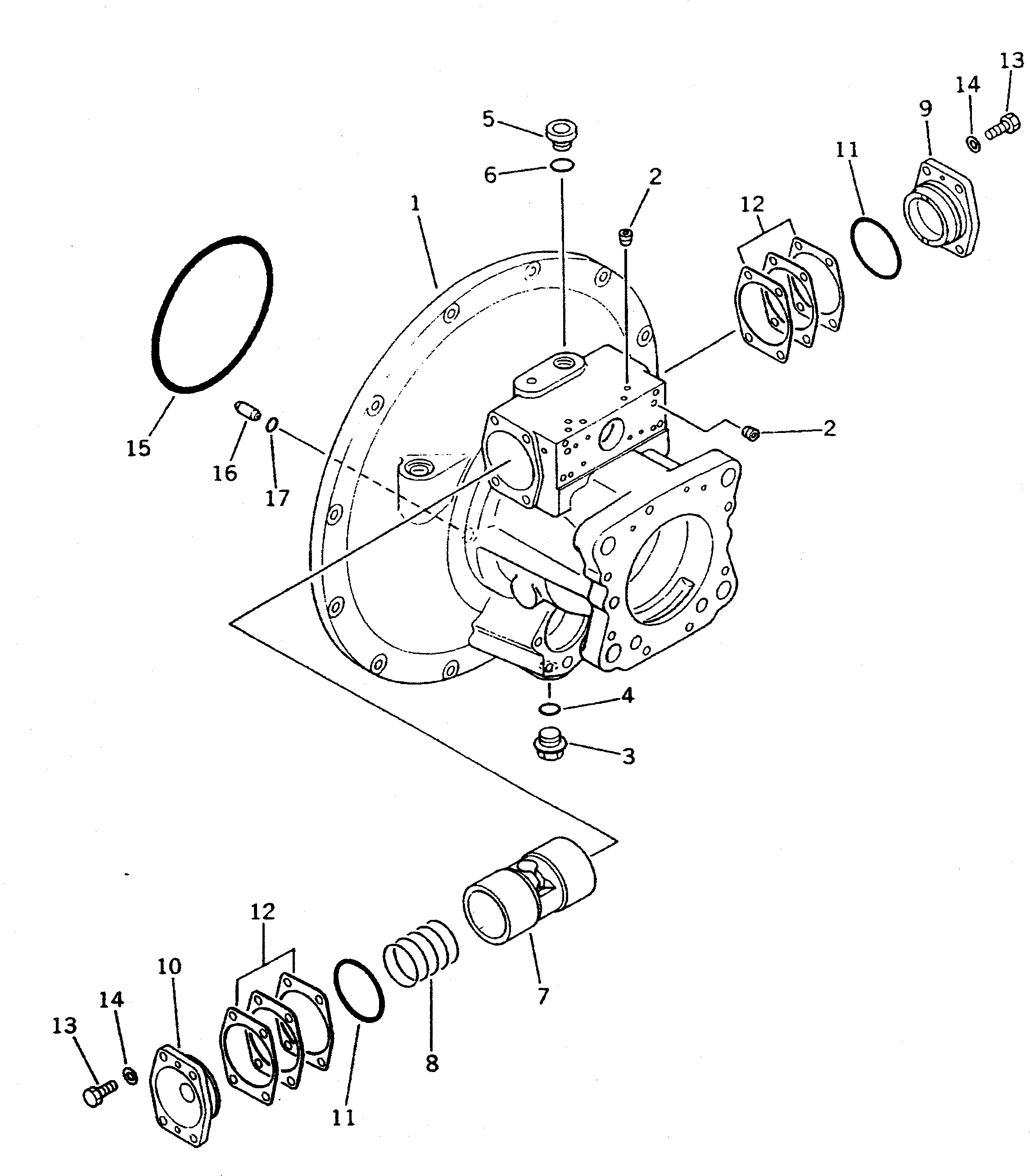 Komatsu parts book diagram for PC300LC-5K S/N K20001-UP: HYDRAULIC PUMP (2/16) (PUMP SUB ASS'Y) (1/6)