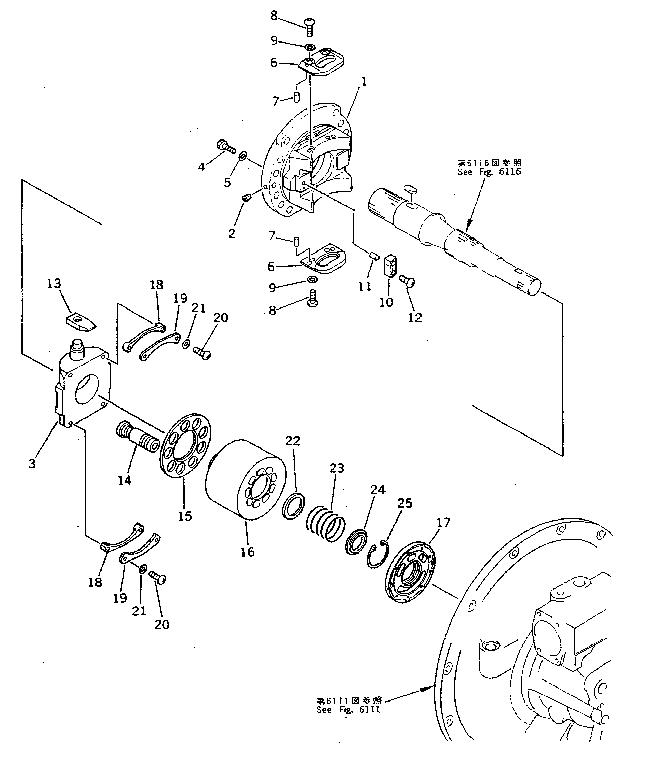 Komatsu parts book diagram for PC300LC-5K S/N K20001-UP: HYDRAULIC PUMP (4/16) (PUMP SUB ASS'Y) (3/6)