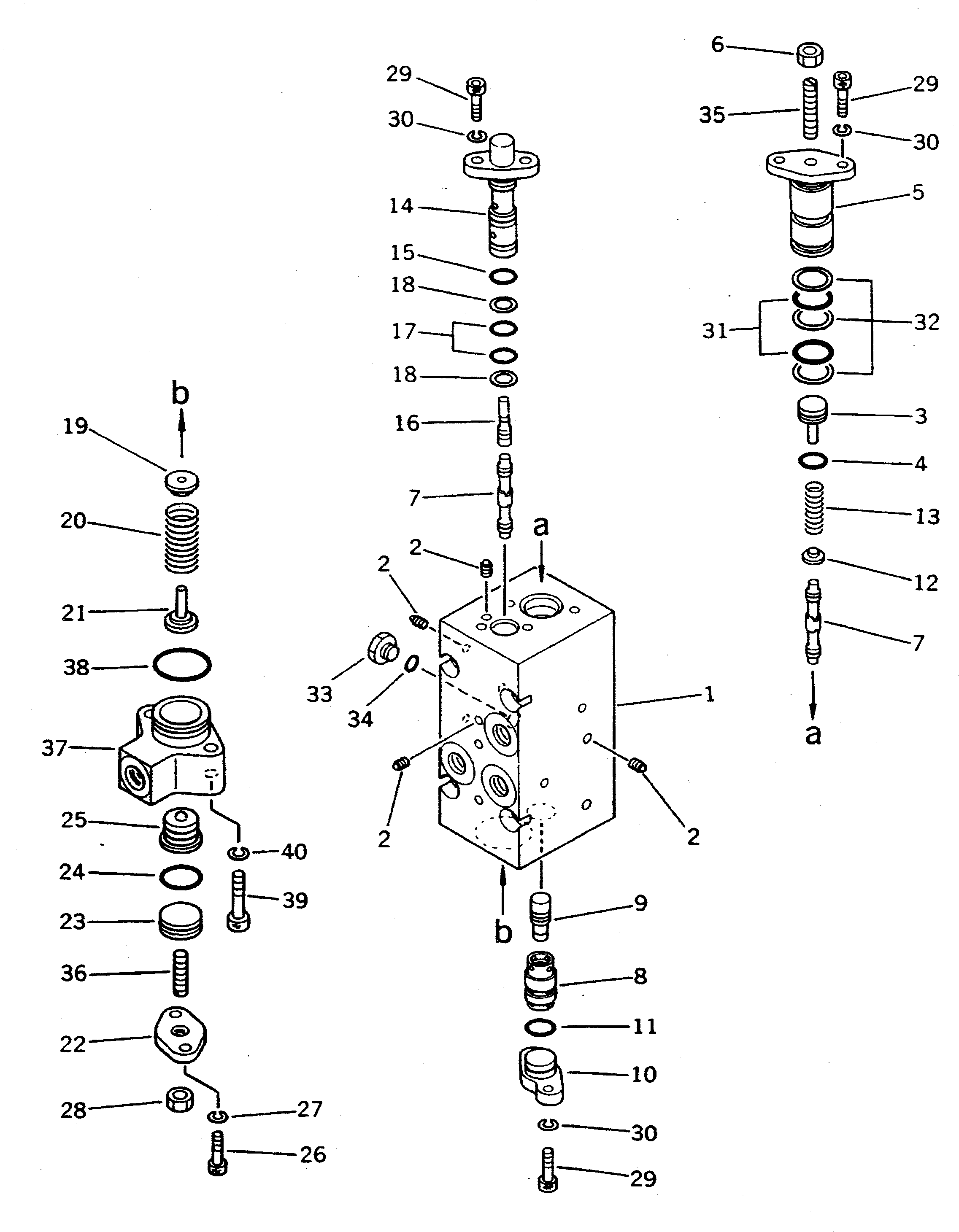 Komatsu parts book diagram for PC300LC-5K S/N K20001-UP: HYDRAULIC PUMP (14/16) (SERVO VALVE ? REAR) (3/3)