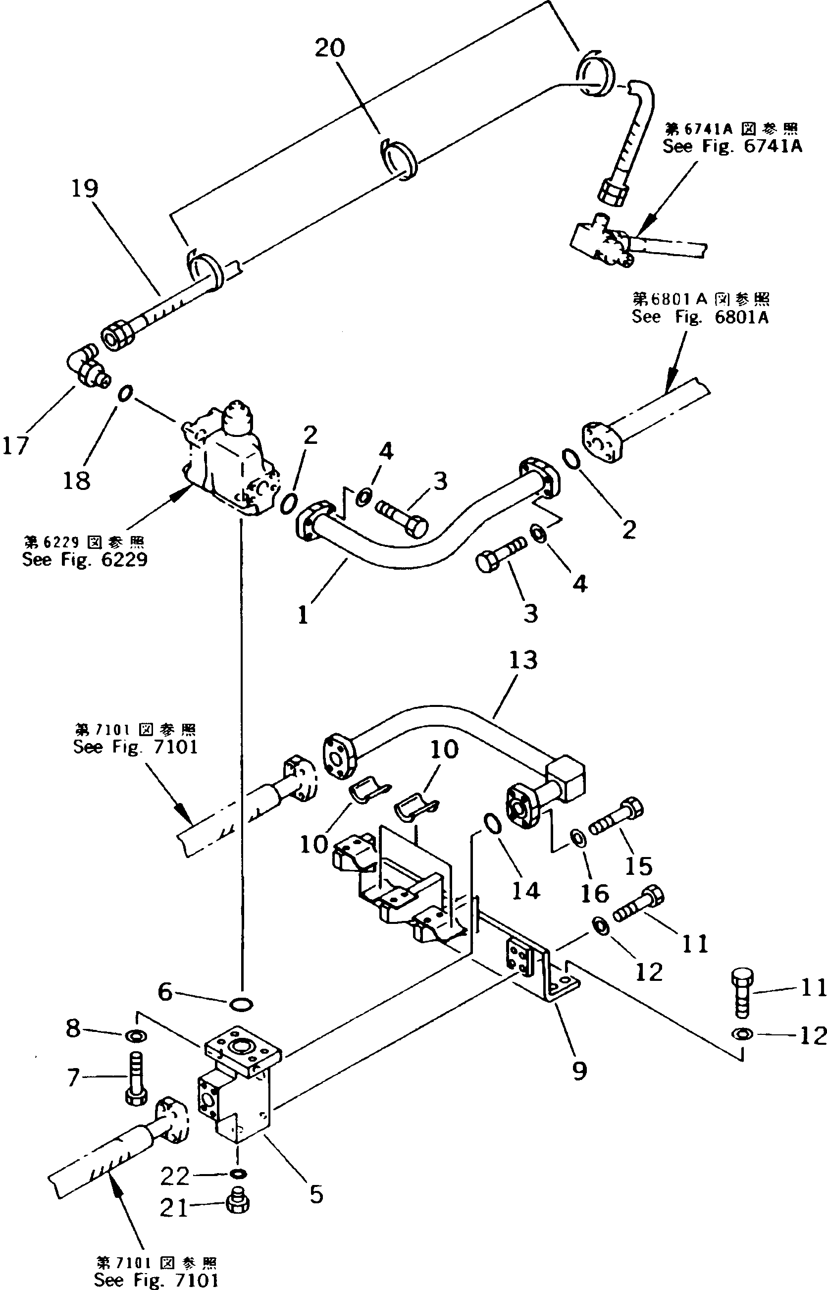 Komatsu parts book diagram for PC300LC-5K S/N K20001-UP: BOOM DRIFT PREVENTIVE PIPING