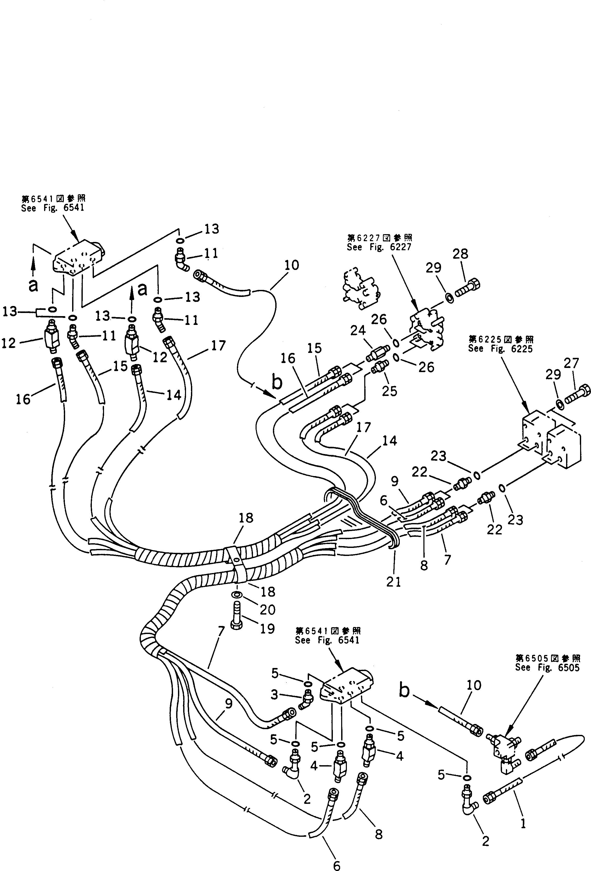Komatsu parts book diagram for PC300LC-5K S/N K20001-UP: P.P.C. VALVE PIPING (BLOCK TO/FROM SHUTTLE VALVE)
