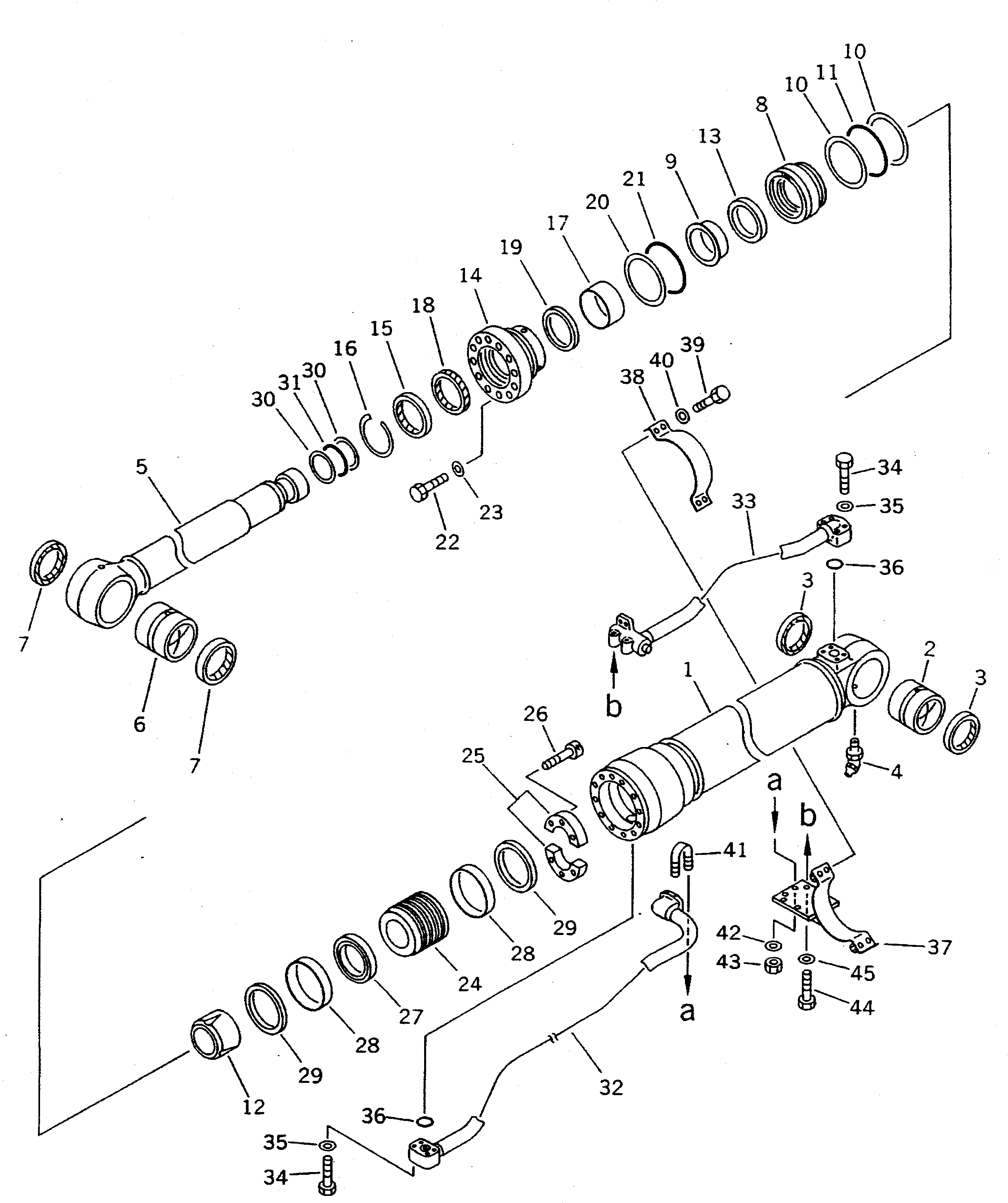 Komatsu parts book diagram for PC300LC-5K S/N K20001-UP: BOOM CYLINDER