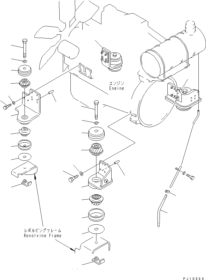 Excavators Komatsu / PC300SC-6 S/N 10001-UP(pc300scr) / ENGINE MOUNTING(#12003-)(030030 : B0100-01A0A)