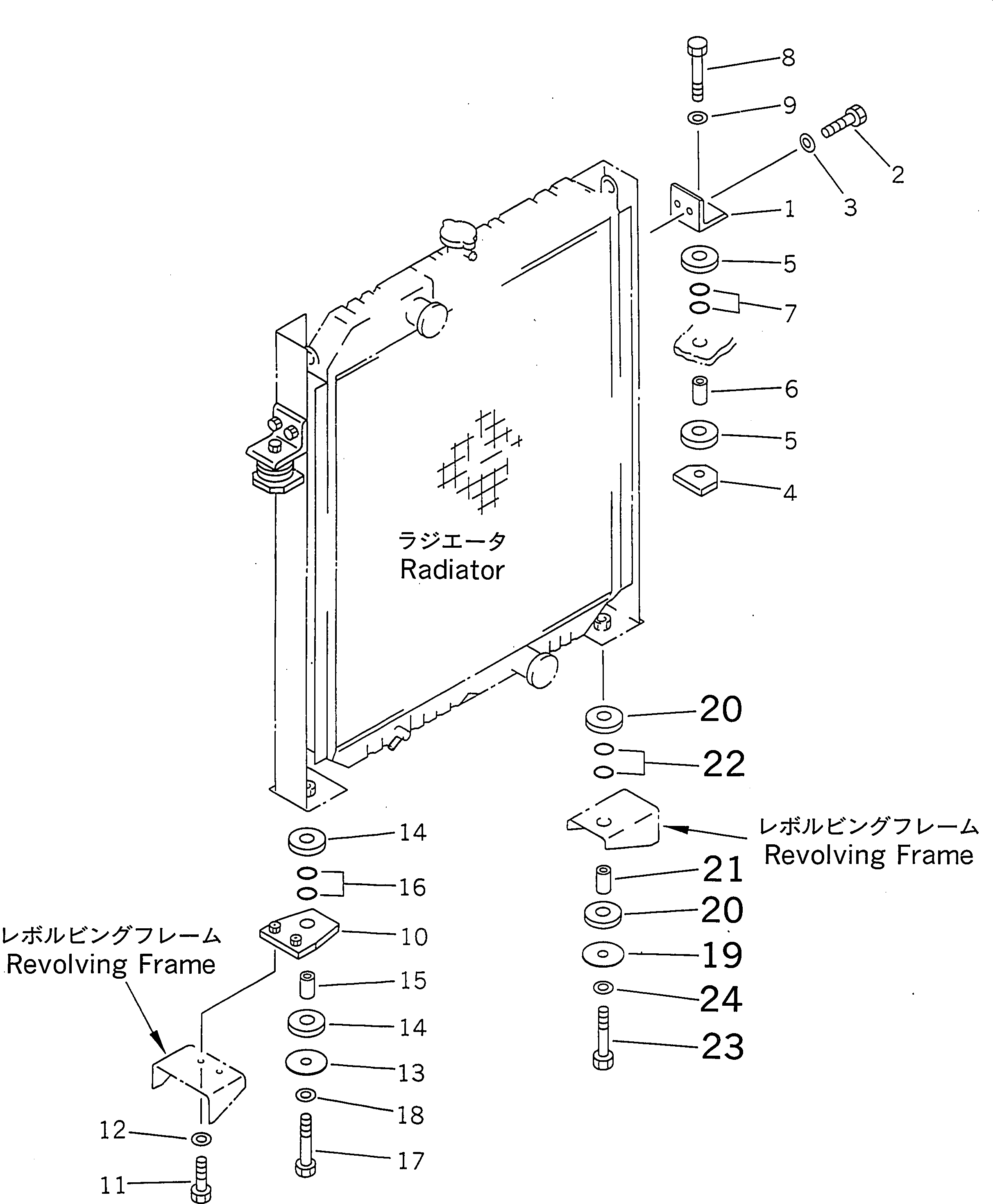 Excavators Komatsu / PC300SC-6 S/N 10001-UP(pc300scr) / COOLING (RADIATOR MOUNTING)(060040 : C0100-03A0)