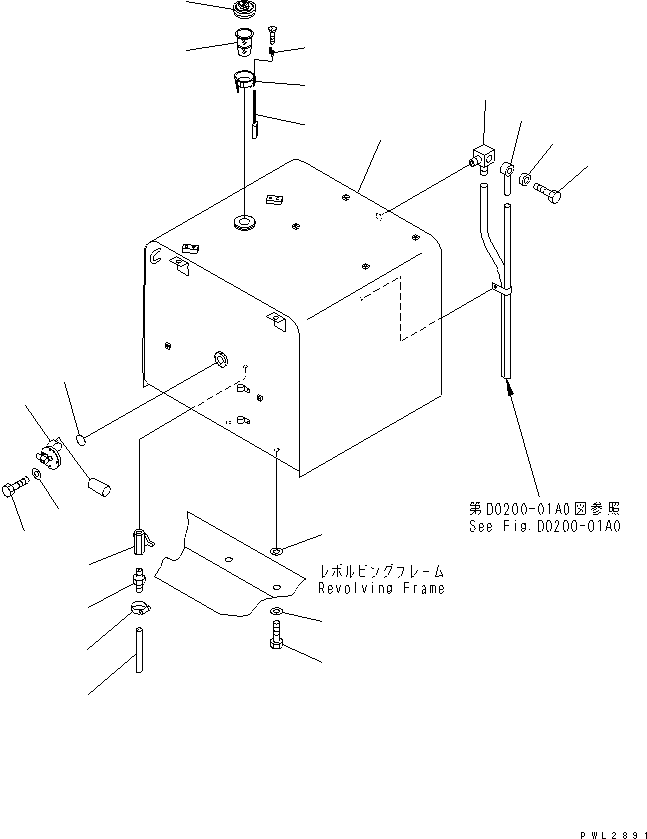 Excavators Komatsu / PC300SC-6 S/N 10001-UP(pc300scr) / FUEL TANK (WITH SELF SUPPLY PUMP)(#12001-)(090040 : D0100-01A1A)