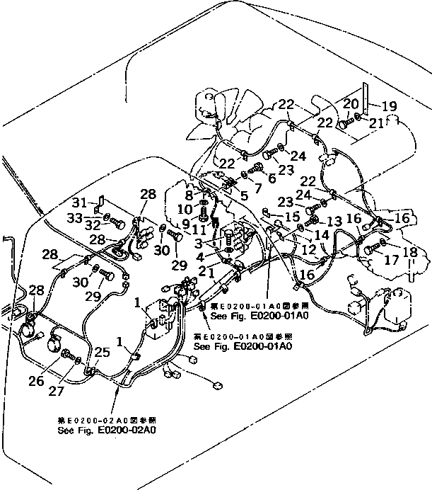 Excavators Komatsu / PC300SC-6 S/N 10001-UP(pc300scr) / WIRING (MAIN HARNESS) (CLIP)(120050 : E0200-03A0)