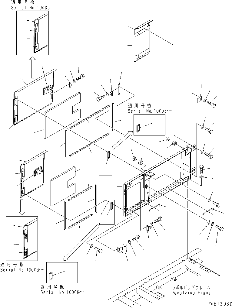Excavators Komatsu / PC300SC-6 S/N 10001-UP(pc300scr) / RIGHT SIDE DOOR (MACHINE CAB)(#10001-10999)(240060 : M1140-01A0)