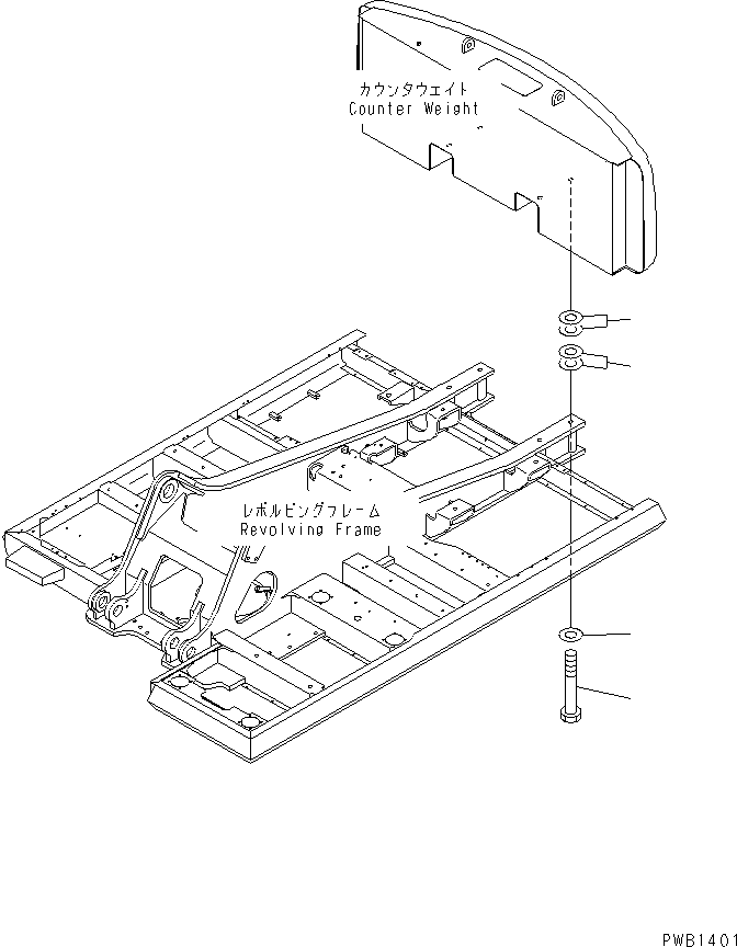 Excavators Komatsu / PC300SC-6 S/N 10001-UP(pc300scr) / COUNTER WEIGHT MOUNTING(240220 : M1520-01A0)