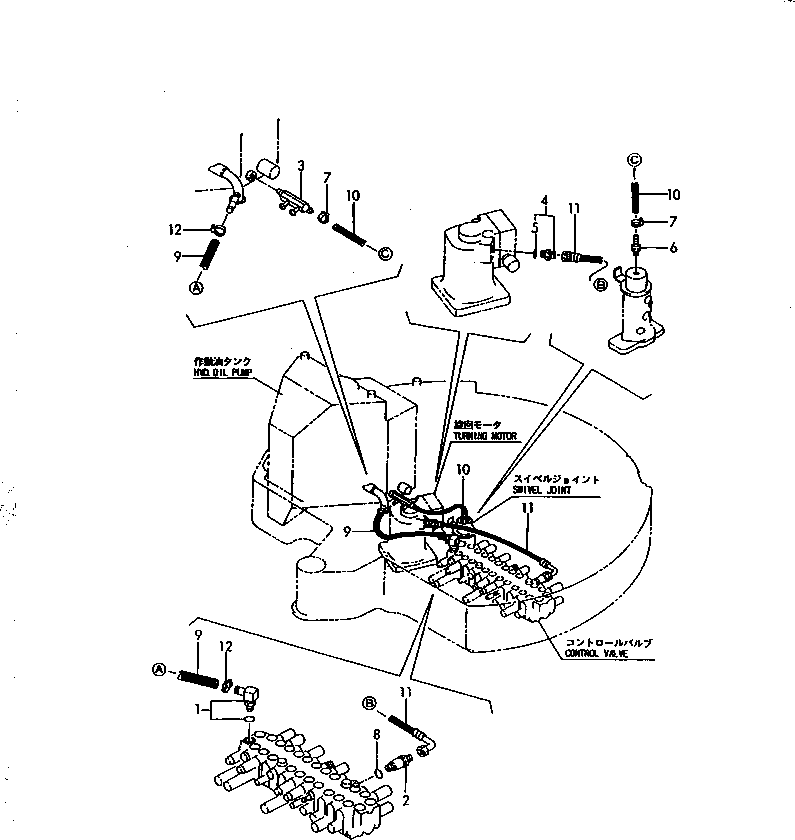 Excavators Komatsu / PC30FR-1 S/N 10001-UP(pc30fr-r) / HYDRAULIC PIPING (RETURN)(150160 : 6505-58)