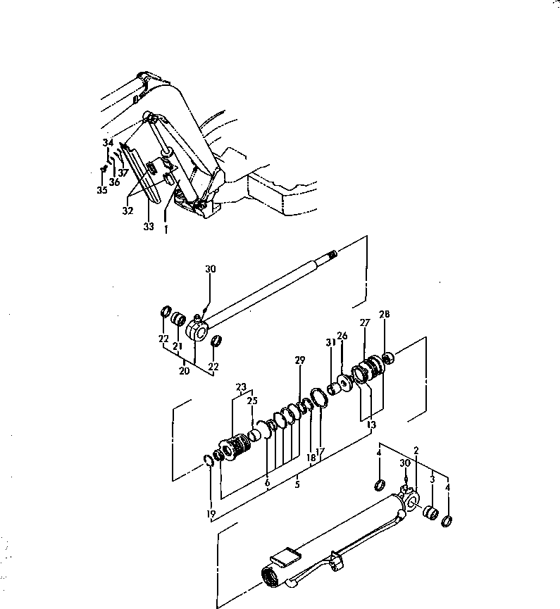 Excavators Komatsu / PC30FR-1 S/N 10001-UP(pc30fr-r) / BOOM CYLINDER (FOR CAB)(180020 : 7041-41)