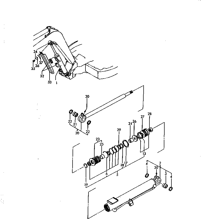 Excavators Komatsu / PC30FR-1 S/N 10001-UP(pc30fr-r) / BOOM CYLINDER (FOR CANOPY)(180030 : 7043-42)