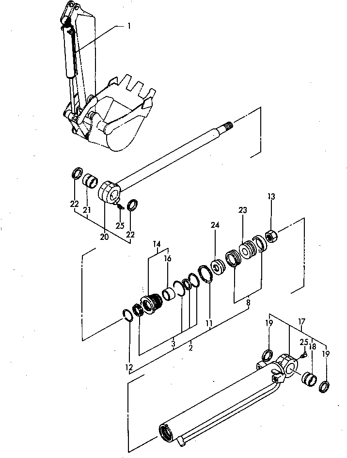 Excavators Komatsu / PC30FR-1 S/N 10001-UP(pc30fr-r) / BUCKET CYLINDER(#11001-)(180140 : 7441-44A)