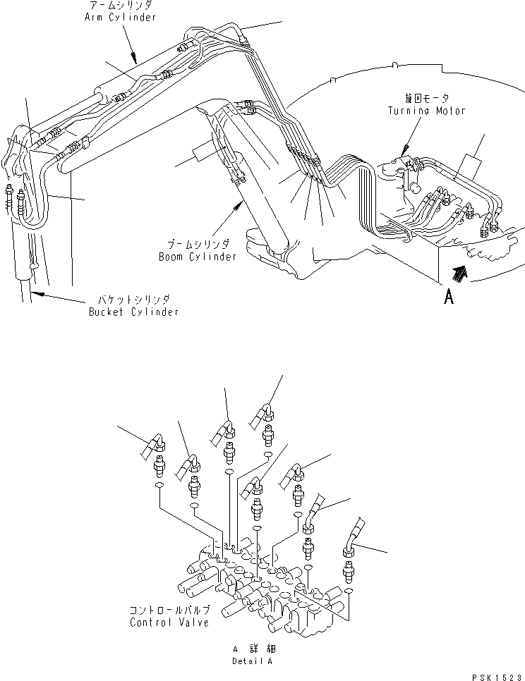 Excavators Komatsu / PC30FR-1 S/N 10001-UP(pc30fr-r) / WORK EQUIPMENT HOSE (1/2)(240060 : Z0300-01A0)