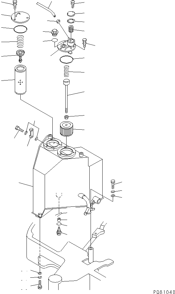 Excavators Komatsu / PC30FR-2 S/N 20001-UP(pc30fr0r) / HYDRAULIC TANK(150010 : H0110-01A0)