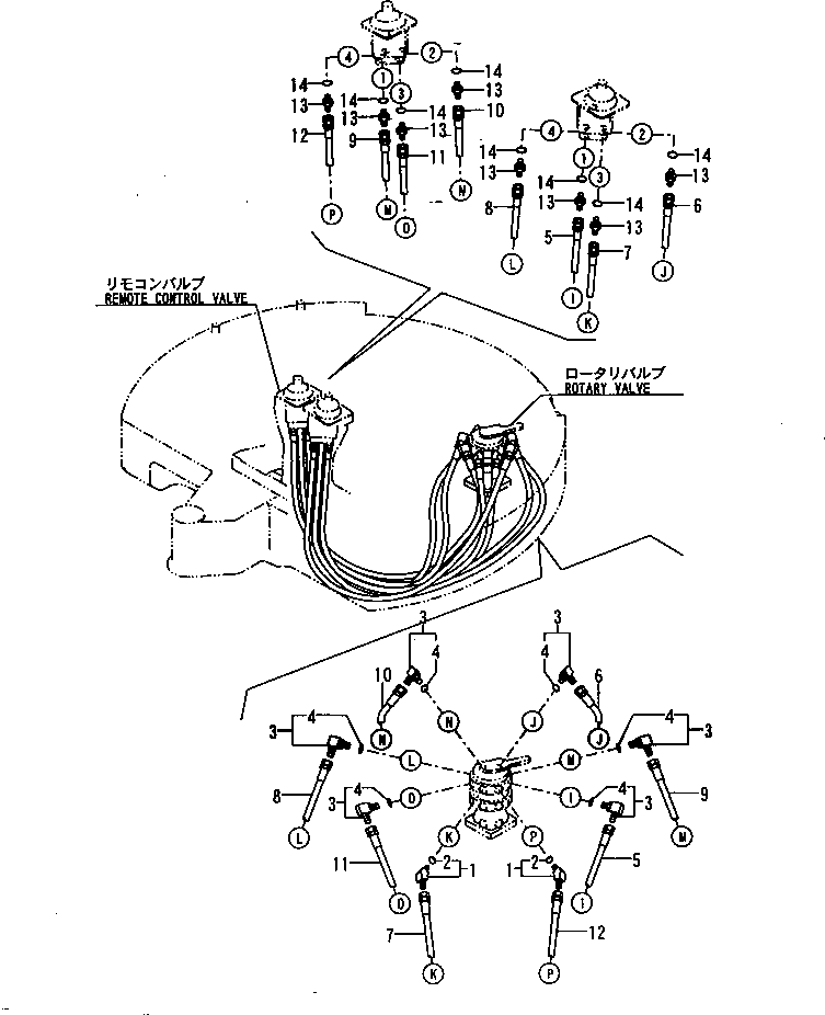 Excavators Komatsu / PC30FR-2 S/N 20001-UP(pc30fr0r) / WORK EQUIPMENT CONTROL PIPING (MAIN LINE) (FOR MULTI) (1/2)(150130 : H1840-03A0)