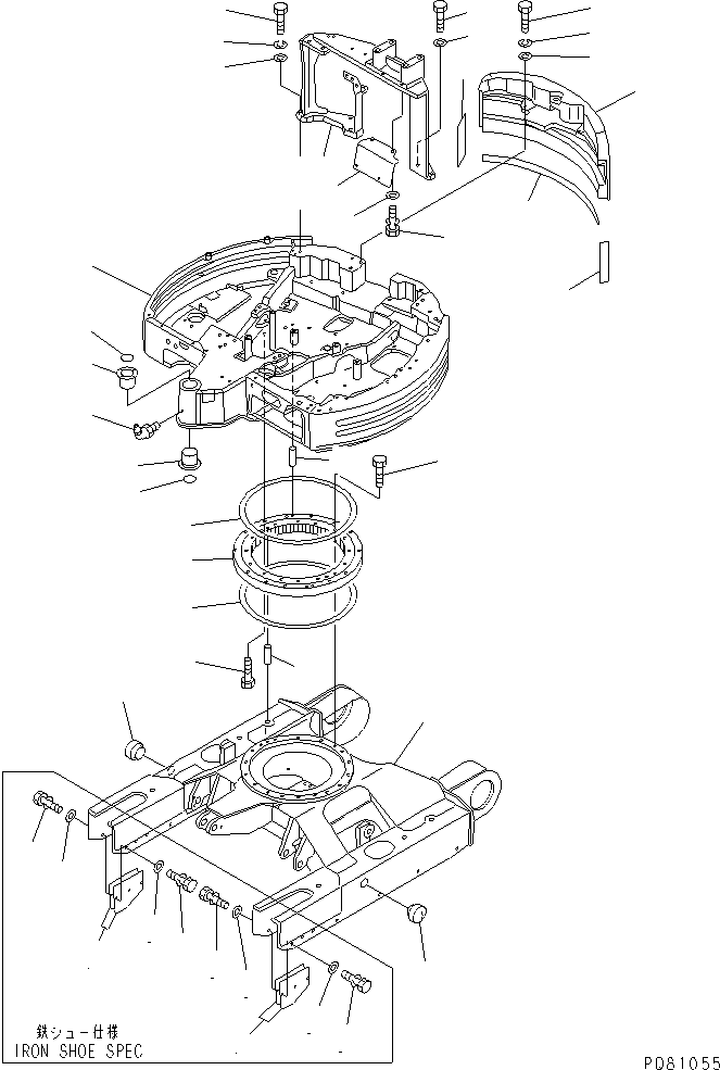 Excavators Komatsu / PC30FR-2 S/N 20001-UP(pc30fr0r) / REVOLVING FRAME ? TRACK FRAME AND SWING CIRCLE(180010 : J1110-01A0)