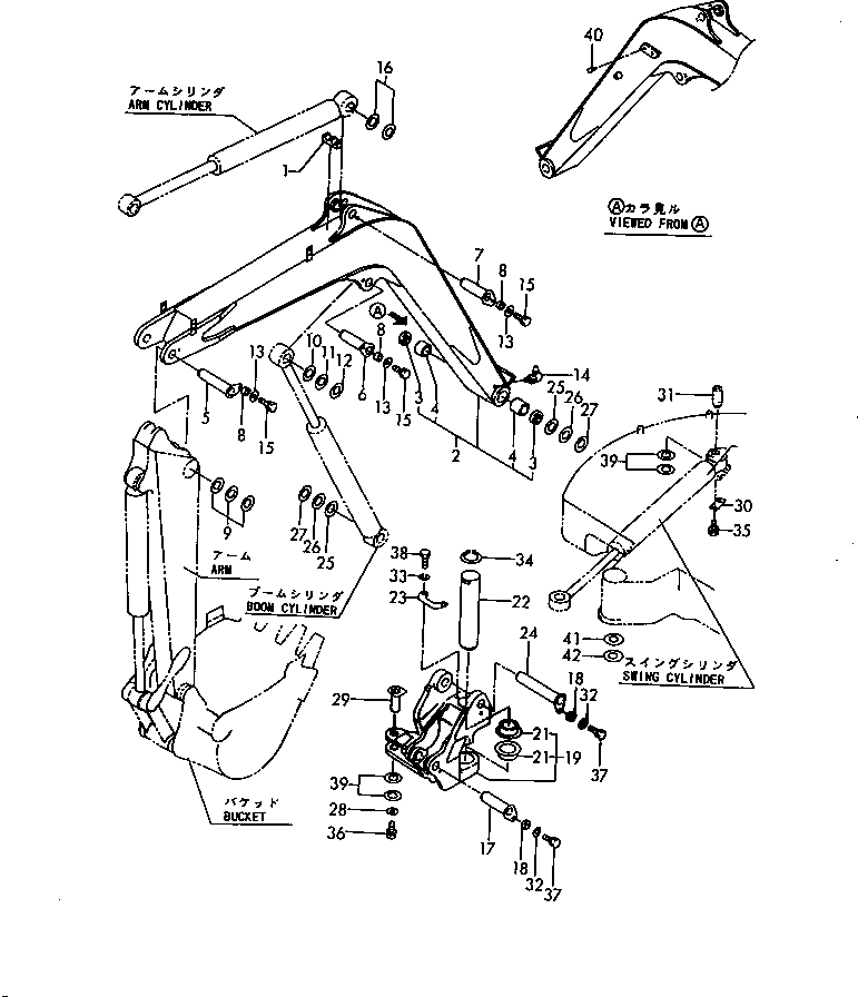 Excavators Komatsu / PC30FR-2 S/N 20001-UP(pc30fr0r) / BOOM AND BOOM SWING BRACKET(360010 : T1110-01A0)