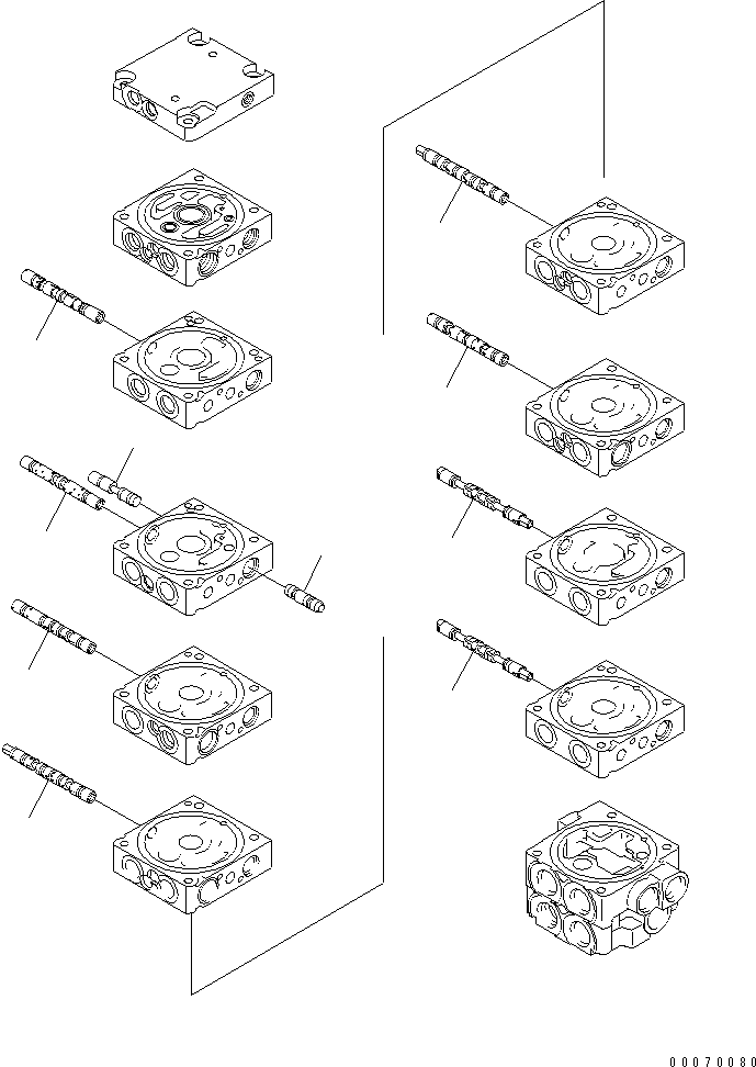 Excavators Komatsu / PC30MR-3(JPN)-FOR CANOPY S/N 30001-UP(pc30mr-b) / MAIN VALVE (9-VALVE) (3/12) (EXCEPT JAPAN)(390210 : Y1662-23A0)