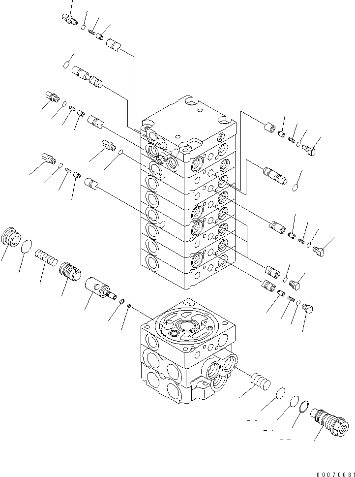 Excavators Komatsu / PC30MR-3(JPN)-FOR CANOPY S/N 30001-UP(pc30mr-b) / MAIN VALVE (9-VALVE) (5/12) (EXCEPT JAPAN)(390230 : Y1662-25A0)
