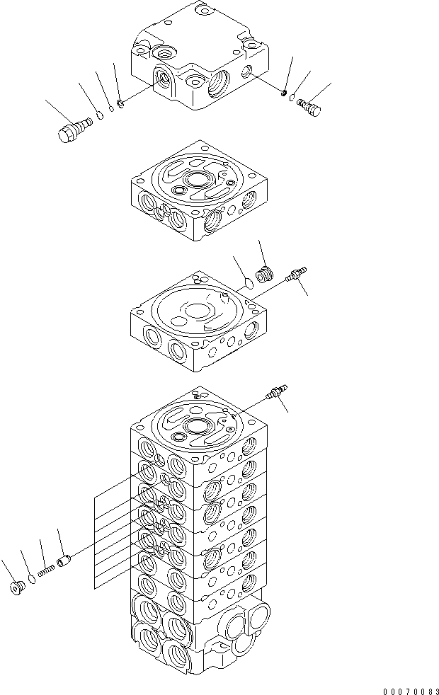 Excavators Komatsu / PC30MR-3(JPN)-FOR CANOPY S/N 30001-UP(pc30mr-b) / MAIN VALVE (9-VALVE) (7/12) (EXCEPT JAPAN)(390250 : Y1662-27A0)