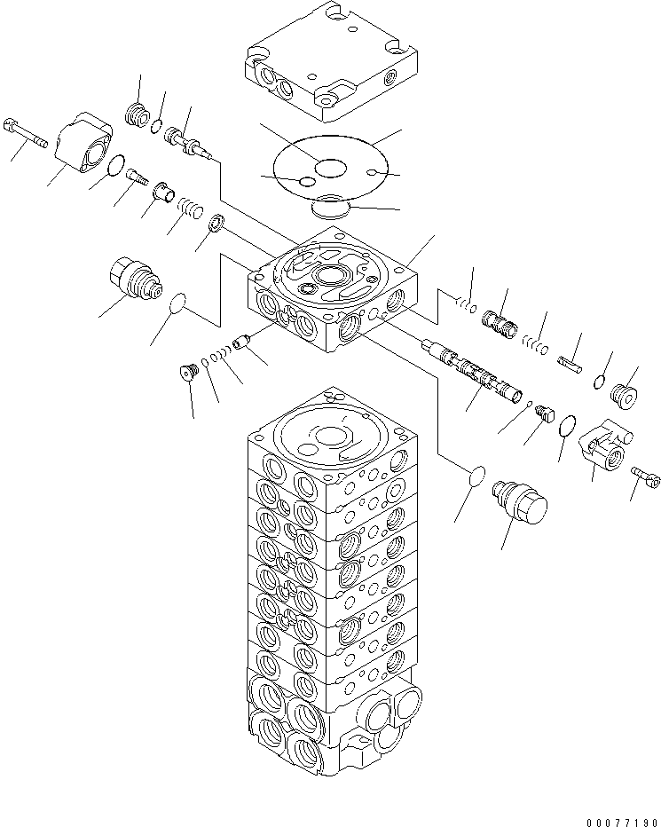 Excavators Komatsu / PC30MR-3(JPN)-FOR CANOPY S/N 30001-UP(pc30mr-b) / MAIN VALVE (9-VALVE) (12/12) (EXCEPT JAPAN)(390300 : Y1662-32A0)