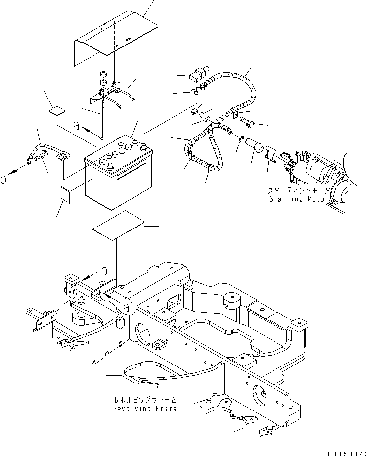 Excavators Komatsu / PC30MR-2 S/N 20001-UP (Canopy Spec.)(pc30mr0c) / BATTERY AND MOUNTING PARTS (EXCEPT JAPAN)(120020 : E0100-01A1)