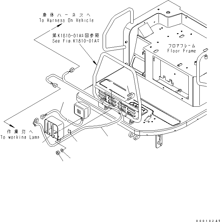 Excavators Komatsu / PC30MR-2 S/N 20001-UP (Canopy Spec.)(pc30mr0c) / ADDITIONAL WORK LAMP (CANOPY)(120040 : E0310-01A0)
