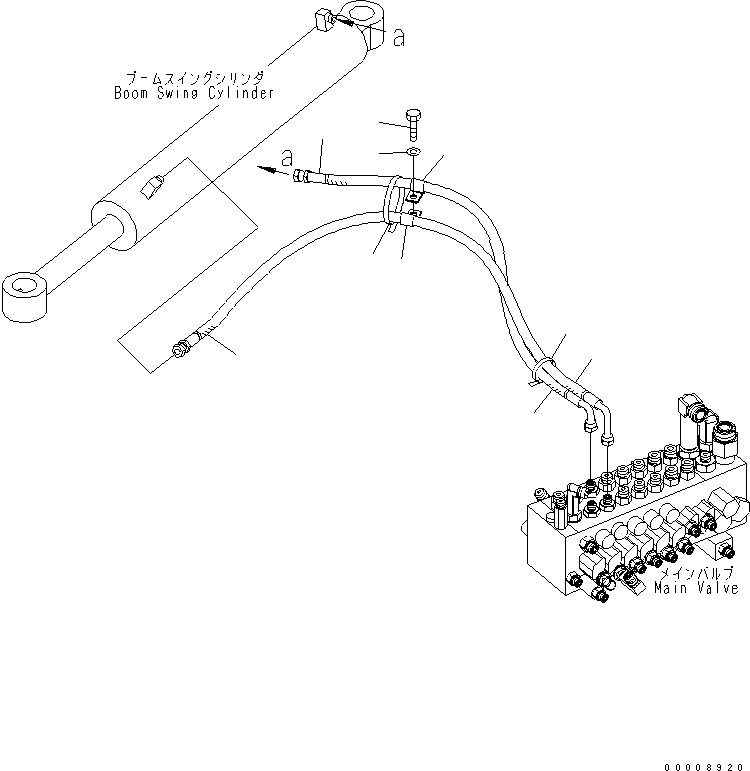 Excavators Komatsu / PC30MR-2 S/N 20001-UP (Canopy Spec.)(pc30mr0c) / ACTUATOR LINE (BOOM SWING)(150210 : H1100-04A0)