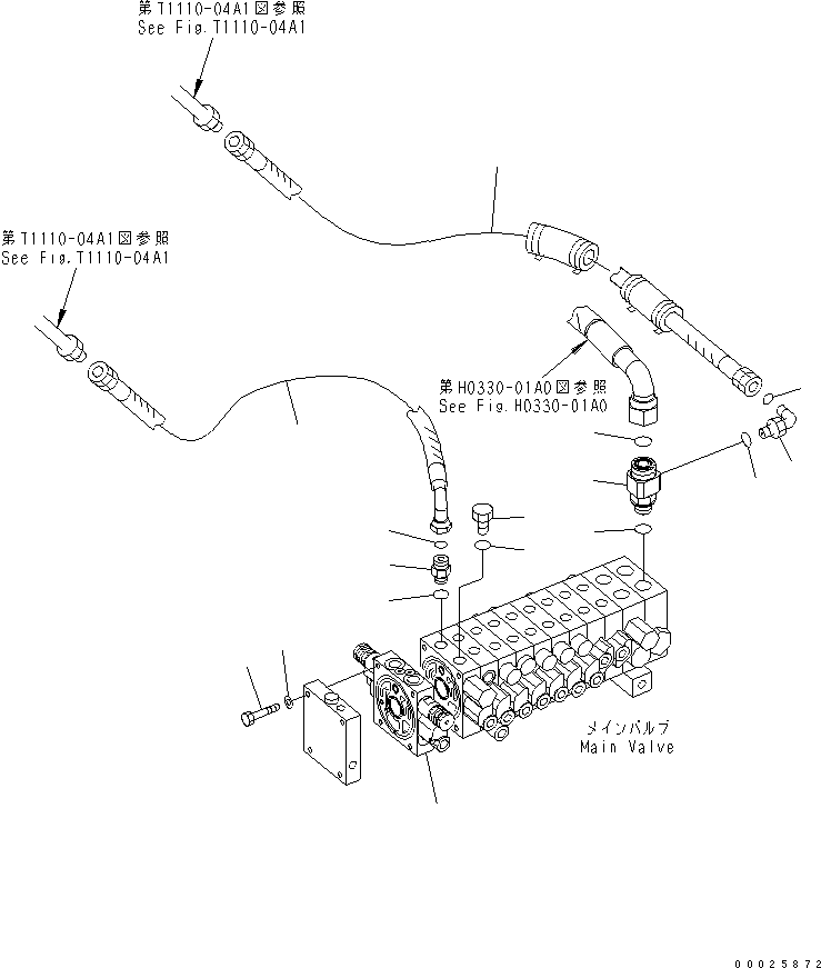 Excavators Komatsu / PC30MR-2 S/N 20001-UP (Canopy Spec.)(pc30mr0c) / ATTACHMENT LINE KIT (BREAKER)(150250 : H1270-01A4)