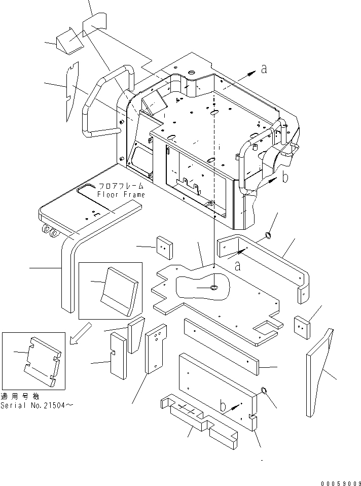 Excavators Komatsu / PC30MR-2 S/N 20001-UP (Canopy Spec.)(pc30mr0c) / FLOOR FRAME (SHEET) (CANOPY)(#20711-)(210210 : K1110-13A0A)
