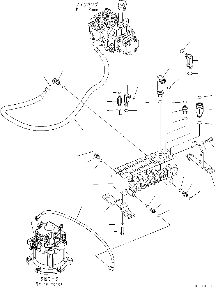 Excavators Komatsu / PC30MR-2-A S/N 20001-UP(pc30mr0r) / MAIN VALVE (CONNECTING PARTS) (1/3)(150020 : H0120-01A0)