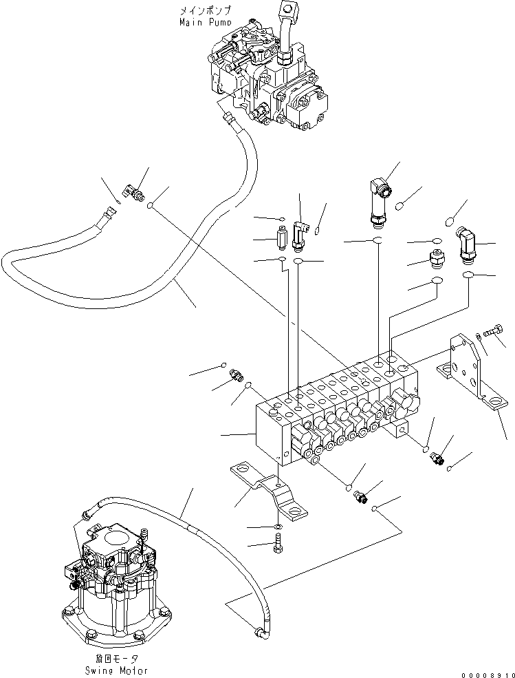 Excavators Komatsu / PC30MR-2-A S/N 20001-UP(pc30mr0r) / MAIN VALVE (CONNECTING PARTS) (1/3) (1 ATT.)(150030 : H0120-01A2)