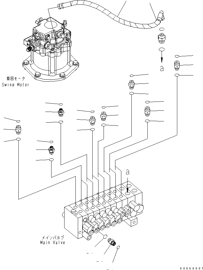 Excavators Komatsu / PC30MR-2-A S/N 20001-UP(pc30mr0r) / MAIN VALVE (CONNECTING PARTS) (2/3)(150040 : H0120-02A0)
