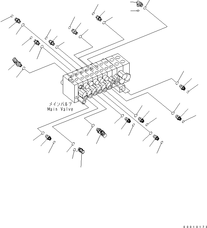 Excavators Komatsu / PC30MR-2-A S/N 20001-UP(pc30mr0r) / MAIN VALVE (CONNECTING PARTS) (3/3) (CANOPY)(150050 : H0120-03A0)
