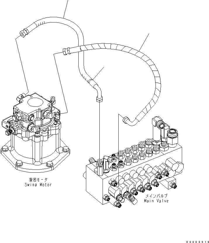Excavators Komatsu / PC30MR-2-A S/N 20001-UP(pc30mr0r) / ACTUATOR LINE (SWING)(150180 : H1100-02A0)