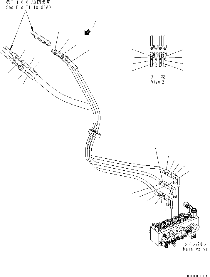 Excavators Komatsu / PC30MR-2-A S/N 20001-UP(pc30mr0r) / ACTUATOR LINE (BOOM ? ARM AND BUCKET) (FOR JAPAN)(150190 : H1100-03A0)