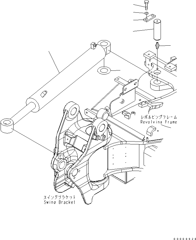 Excavators Komatsu / PC30MR-2-A S/N 20001-UP(pc30mr0r) / BOOM SWING CYLINDER AND FOOT PIN(180040 : J1220-01A0)