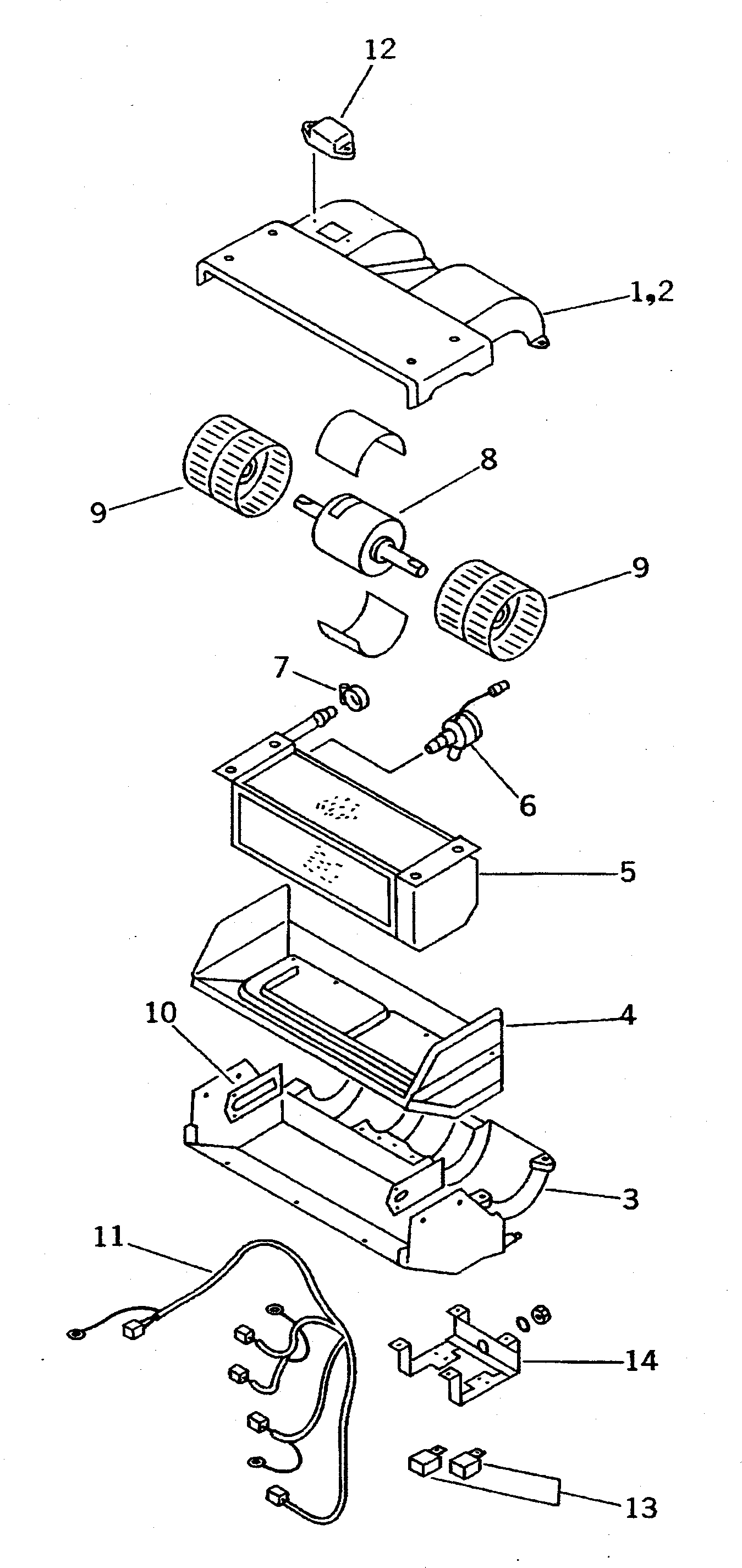 Komatsu parts book diagram for PC310LC-5 S/N 10001-UP: COOLER ASS'Y (2/2)(#10001-11019)