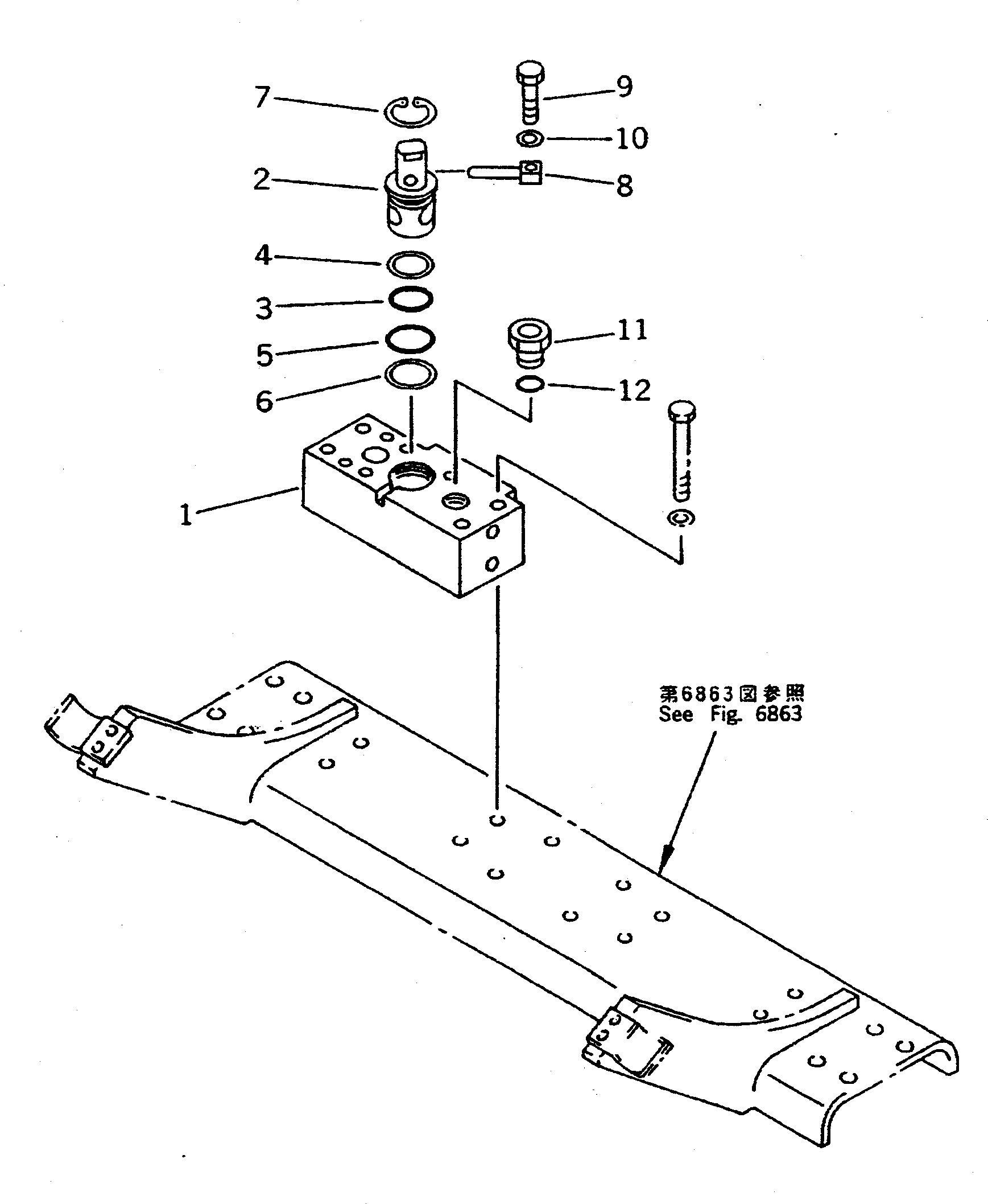 Komatsu parts book diagram for PC310LC-5 S/N 10001-UP: CROSS VALVE (FOR ADDITIONAL PIPING)