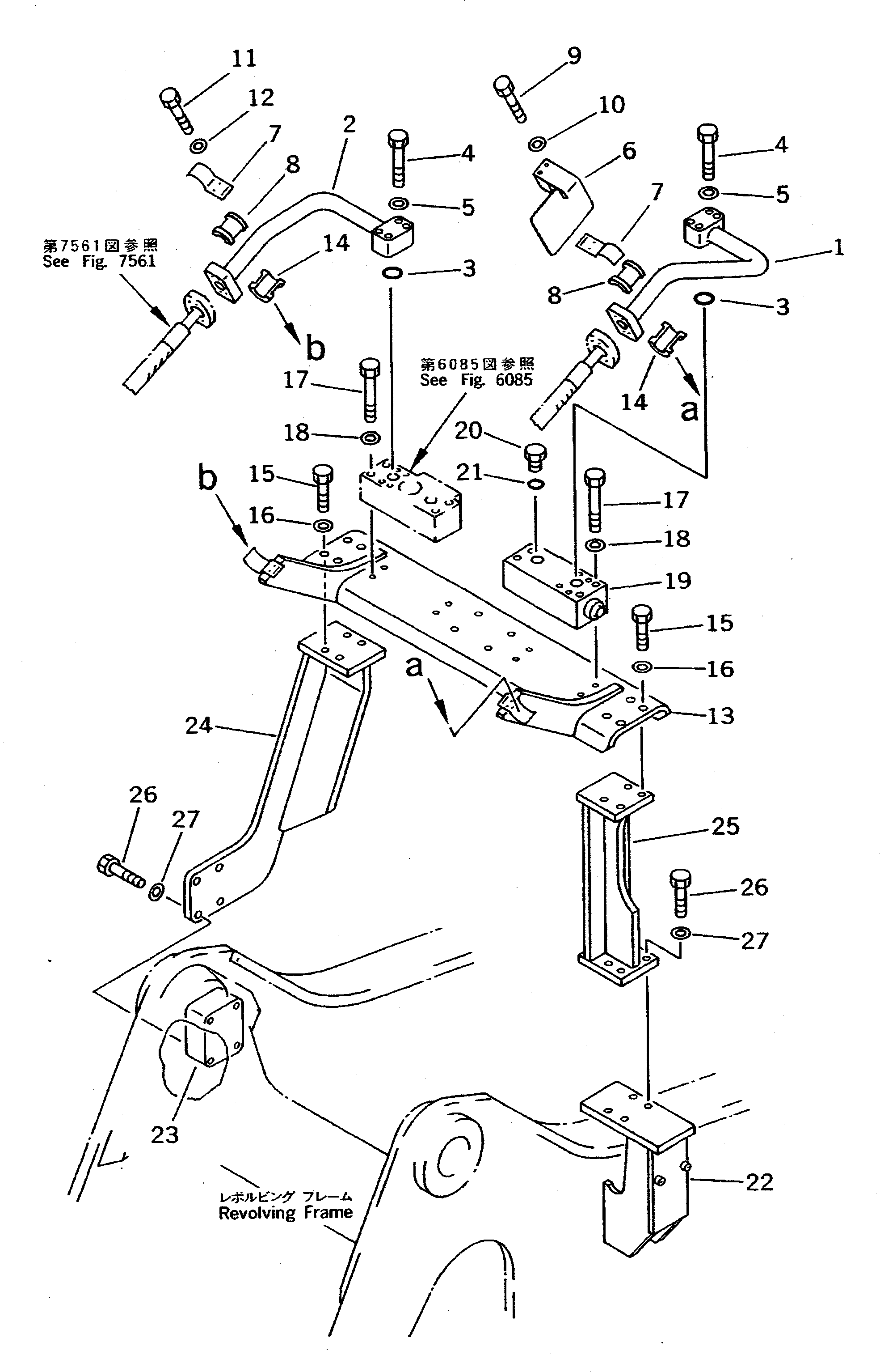 Komatsu parts book diagram for PC310LC-5 S/N 10001-UP: ADDITIONAL PIPING (BLOCK TO/FROM BOOM SIDE)