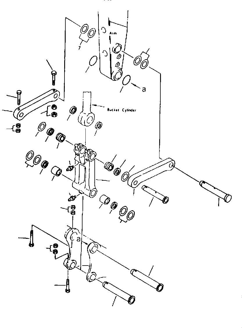 Excavators Komatsu / PC340LCD-7K-E0 HIGH REACH DEMOLITION S/N K45019-UP(pc340hr3) / HIGH REACH ARM LINK PINS AND BUSHINGS(360145 : T1230-01A0)