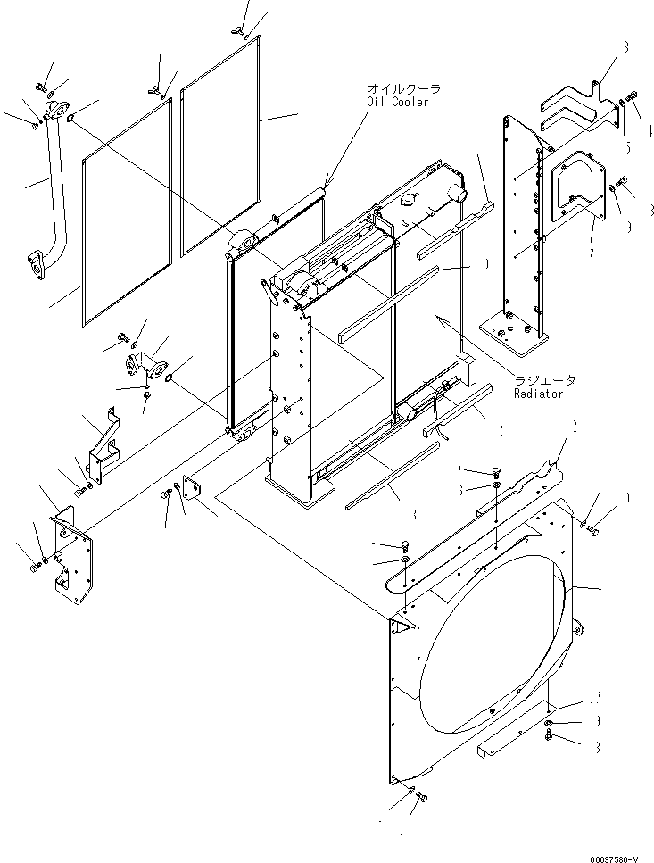 Excavators Komatsu / PC350-7E0 S/N 30001-UP (ecot3)(pc350-0c) / COOLING (SHROUD)(#30001-55909)(060020 : C0100-02H0)