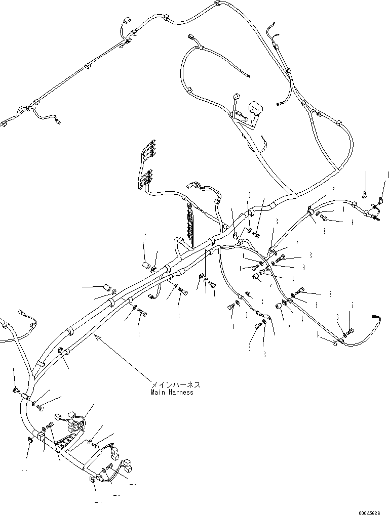 Excavators Komatsu / PC350-7E0 S/N 30001-UP (ecot3)(pc350-0c) / WIRING (MAIN HARNESS) (CLIP) (1/3)(120060 : E0200-04H0)
