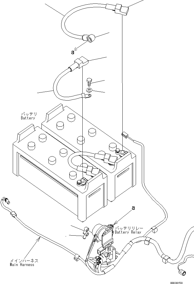 Excavators Komatsu / PC350-7E0 S/N 30001-UP (ecot3)(pc350-0c) / WIRING (BATTERY CASE)(120100 : E0200-07H0)